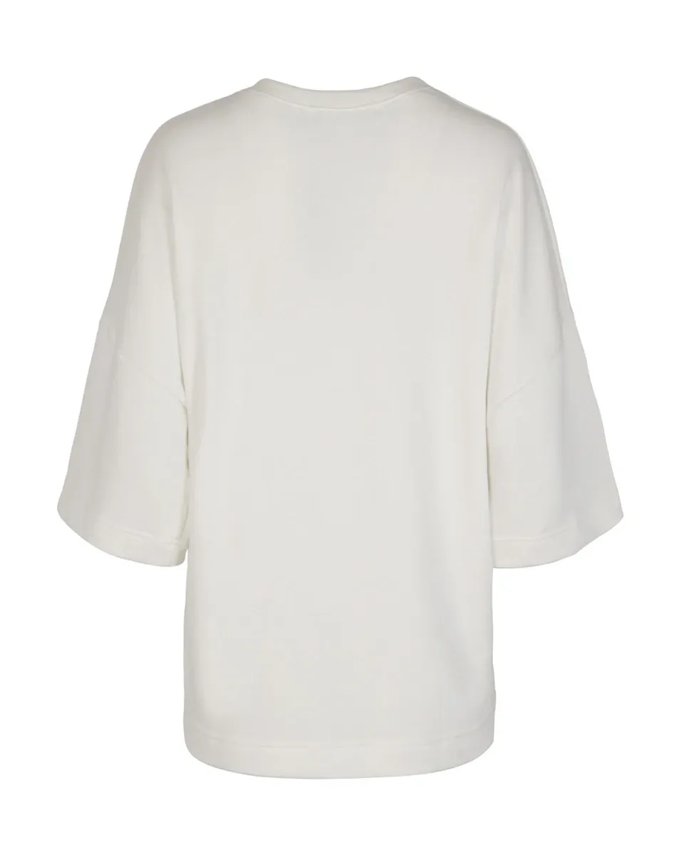 HEARTBLOOM SWEATSHIRT WHITE– Λευκή φούτερ μπλούζα με καρδιά print