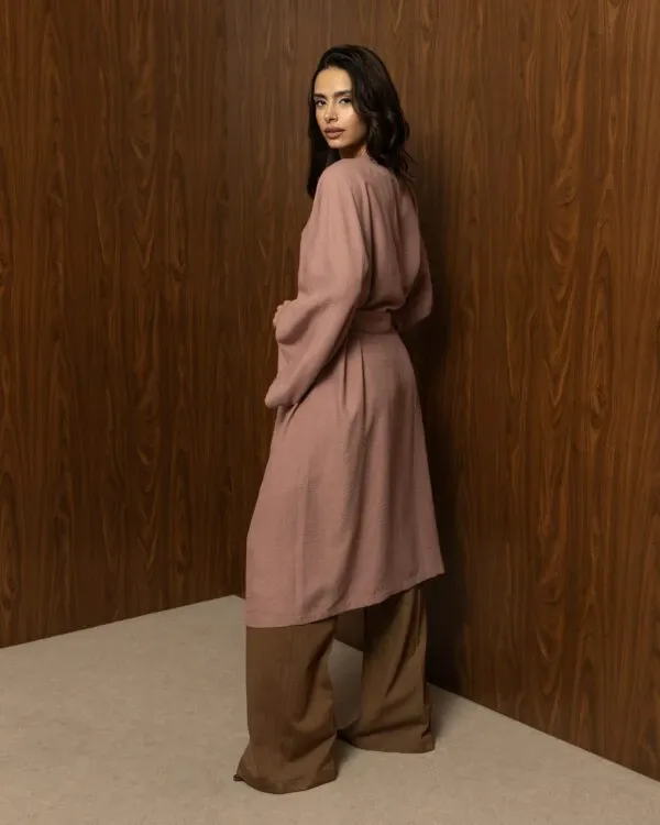 WHISPERED BLUSH KIMONO – Μακρύ κιμονό με ζώνη σε dusty rose απόχρωση