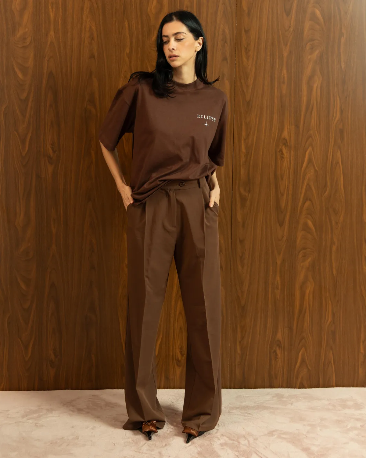 BROWN TAILORED TROUSERS