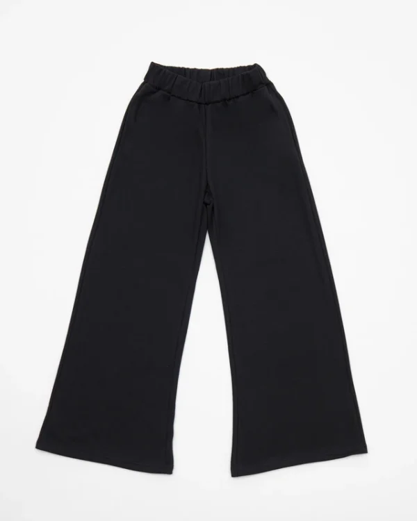 BLACK WIDE LEG SWEATPANTS - Image 2