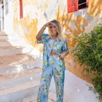 CITRUS SPELL PANTS - LEMON SKY