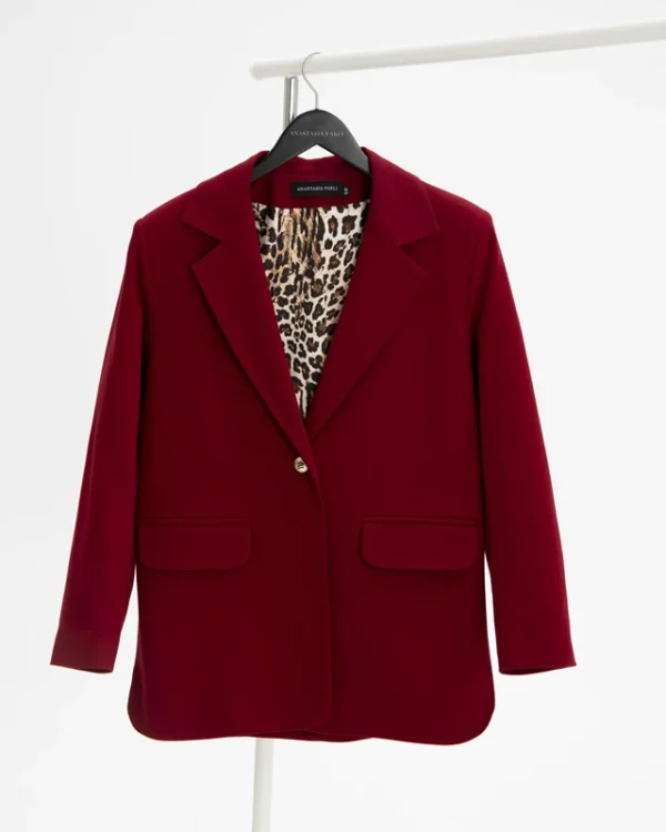 RED WINE ELEGANCE BLAZER - Image 3