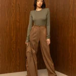 GROUNDED SOUL BODYSUIT –KHAKI / Κορμάκι με βάτες σε χακί